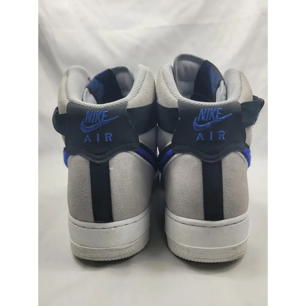 Nike Air Force 1 High Chenille Swoosh Gray Blue 806403-015 Men's Size 11.5